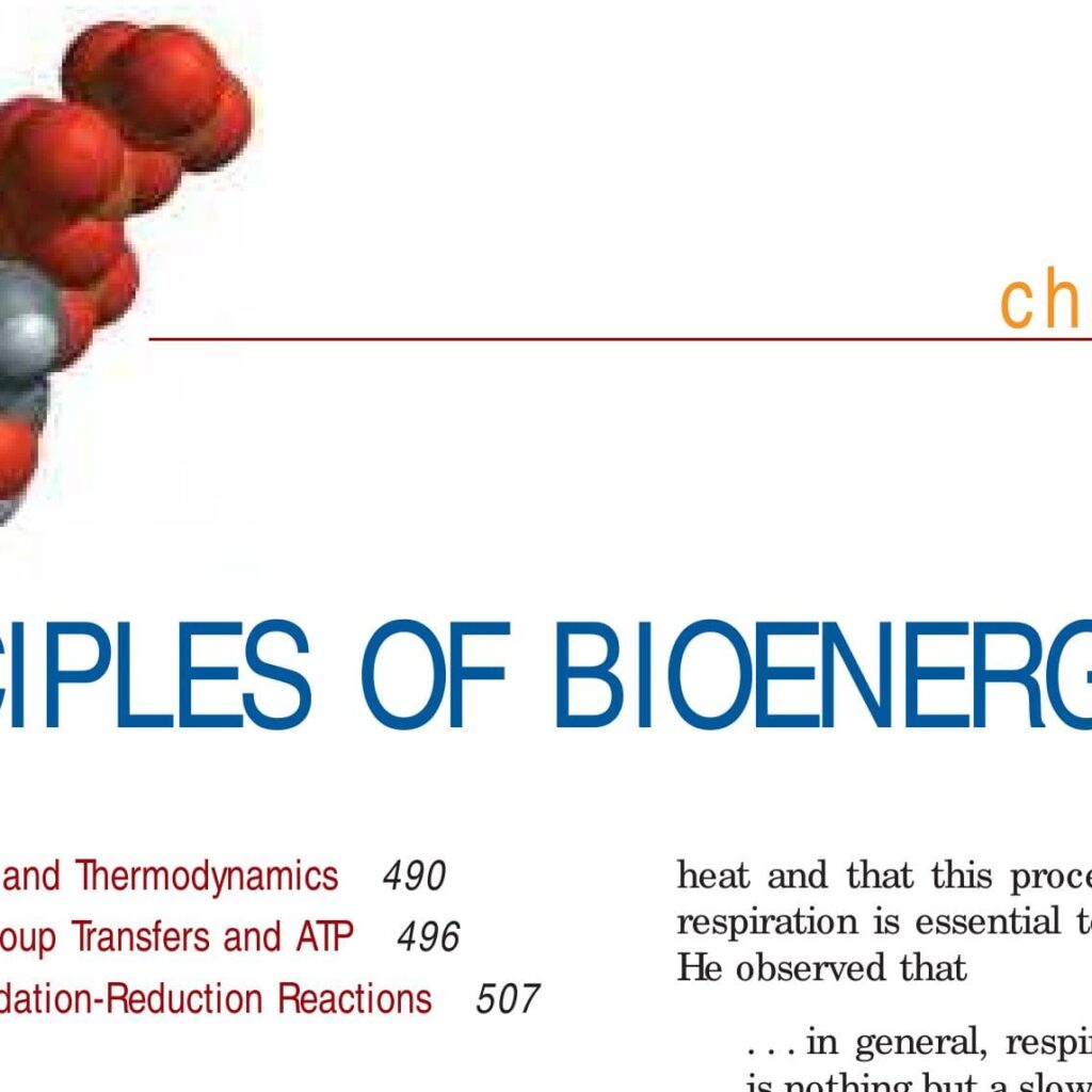 Bioenergetics (Thermodynamics and ATP)