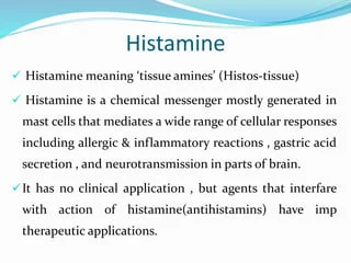 Histamine Pharmacology
