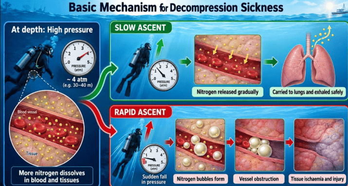 Decompression Sickness Nitrogen Bubble Physics