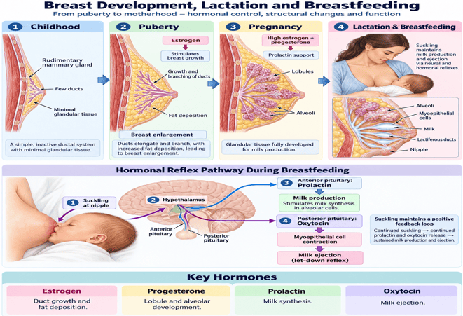 Stages of Breast Development and Hormonal Pathway