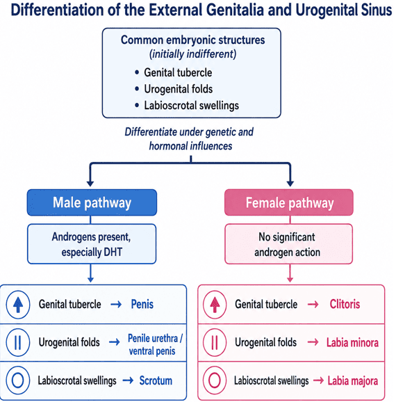 Differentiation of the External Genitalia and Urogenital Sinus Chart