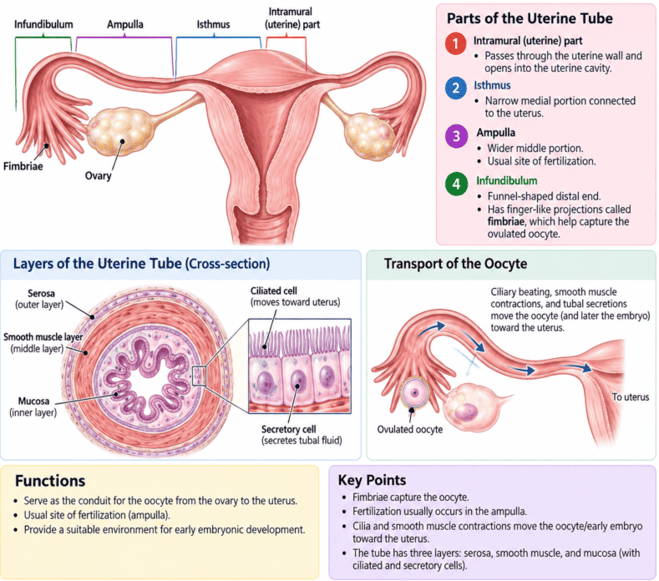Fallopian Tubes Anatomy, Histology, and Oocyte Transport