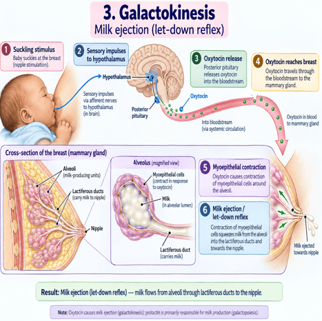 Galactokinesis and Let-Down Reflex Diagram