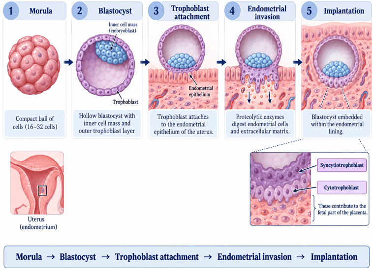Mechanism of Implantation Diagram