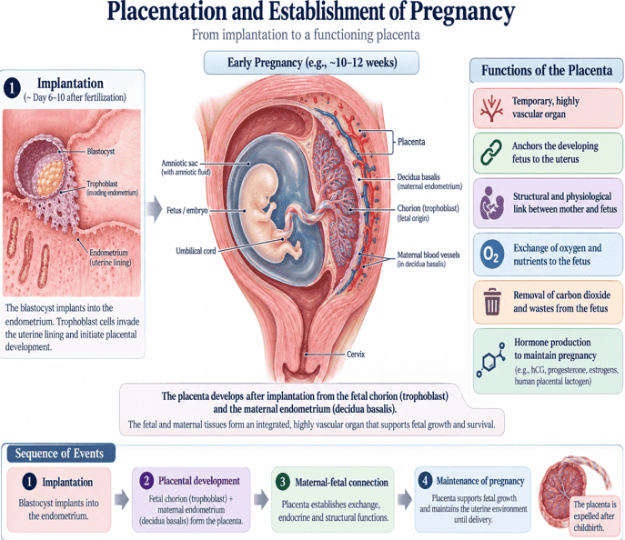 Placentation and Establishment of Pregnancy Diagram