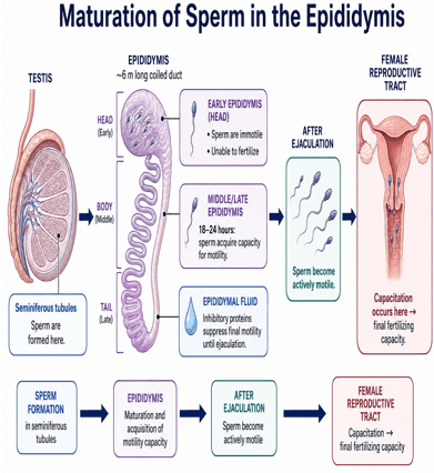 Maturation of Sperm in the Epididymis Diagram
