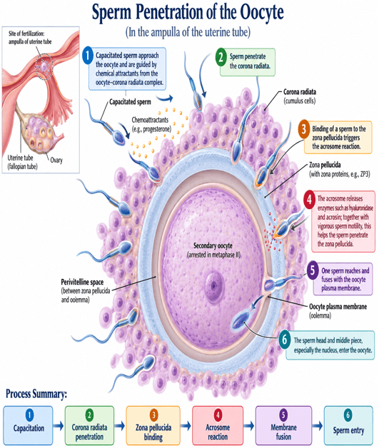 Sperm Penetration of Oocyte Diagram