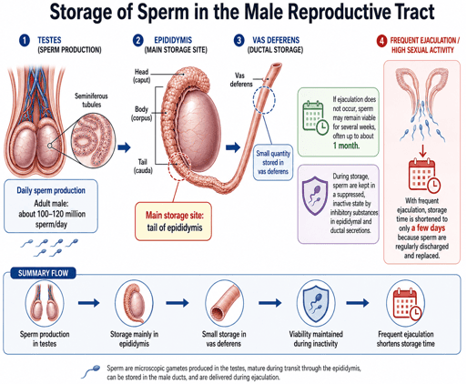 Storage of Sperm in the Male Reproductive Tract Diagram