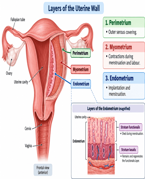 Layers of the Uterine Wall and Endometrium
